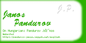 janos pandurov business card